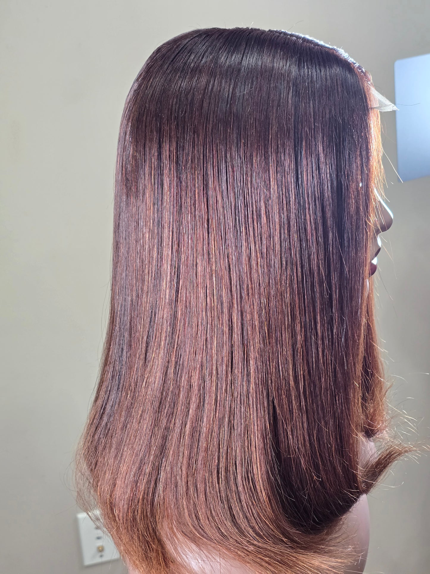 2 x 6 Brown Ombre Glueless Closure Wig 14"