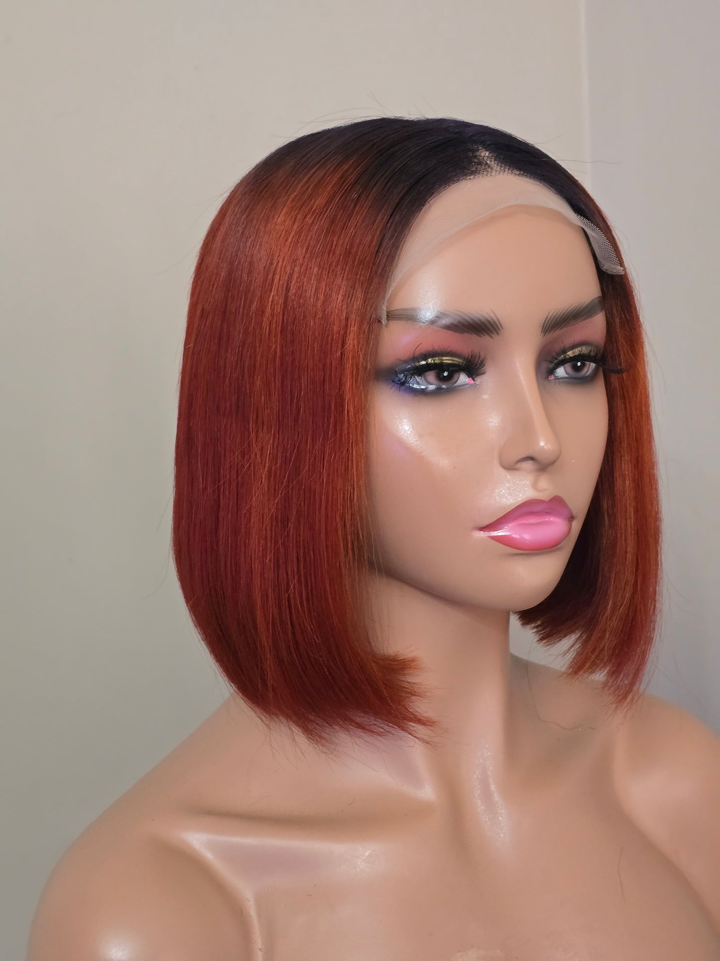 Burnt Orange 5x5 Glueless Wig 10"