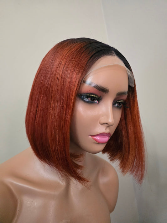 Burnt Orange 5x5 Glueless Wig 10"