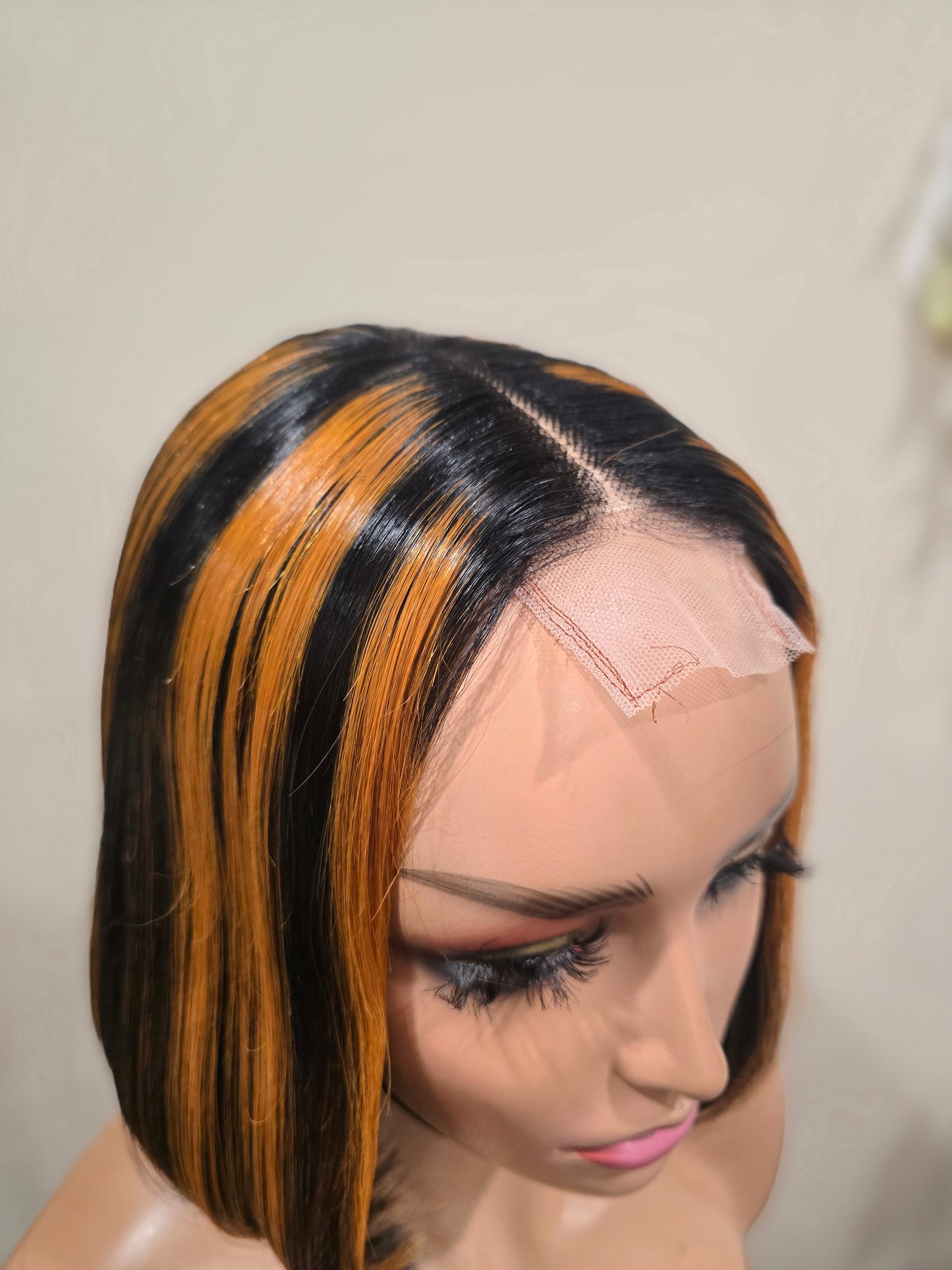 Orange/1b 2 x 6 Glueless Closure Wig